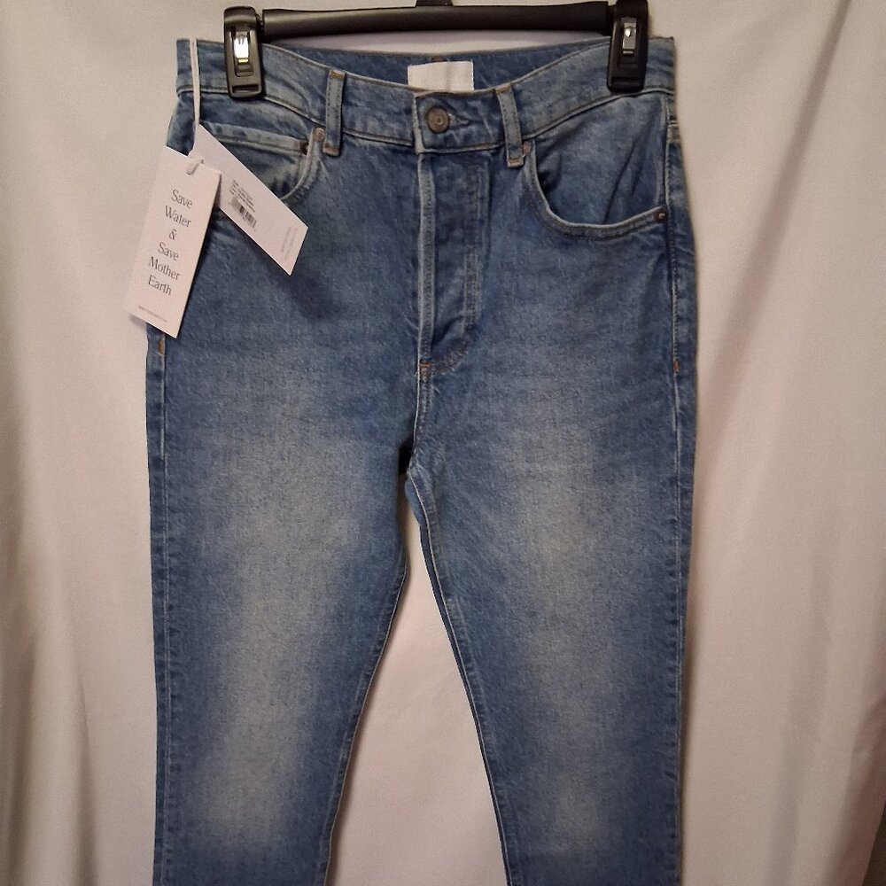 BOYISH The Billy Stretch High Rise Organic Vegan Women Light Wash Jeans New-27